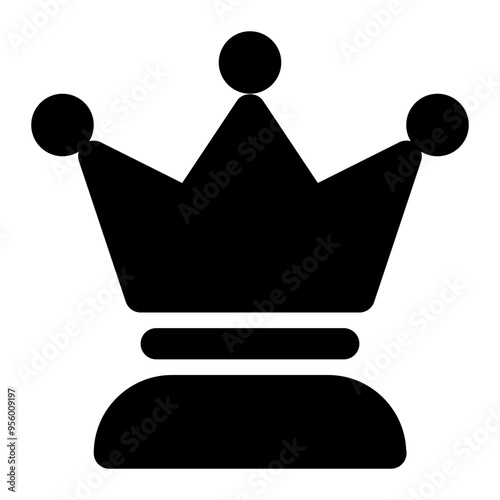 queen, game, chess, strategy, pieces solid or glyph icon