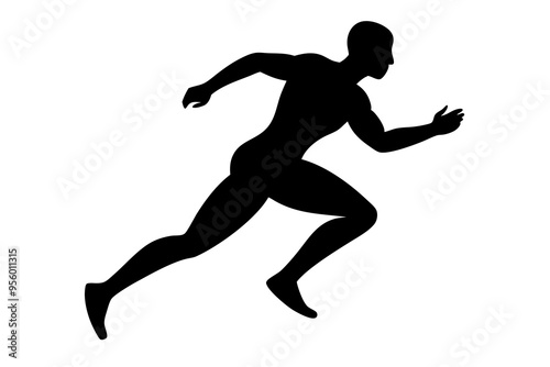  Running men silhouette, Runner silhouette