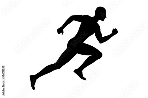  Running men silhouette, Runner silhouette