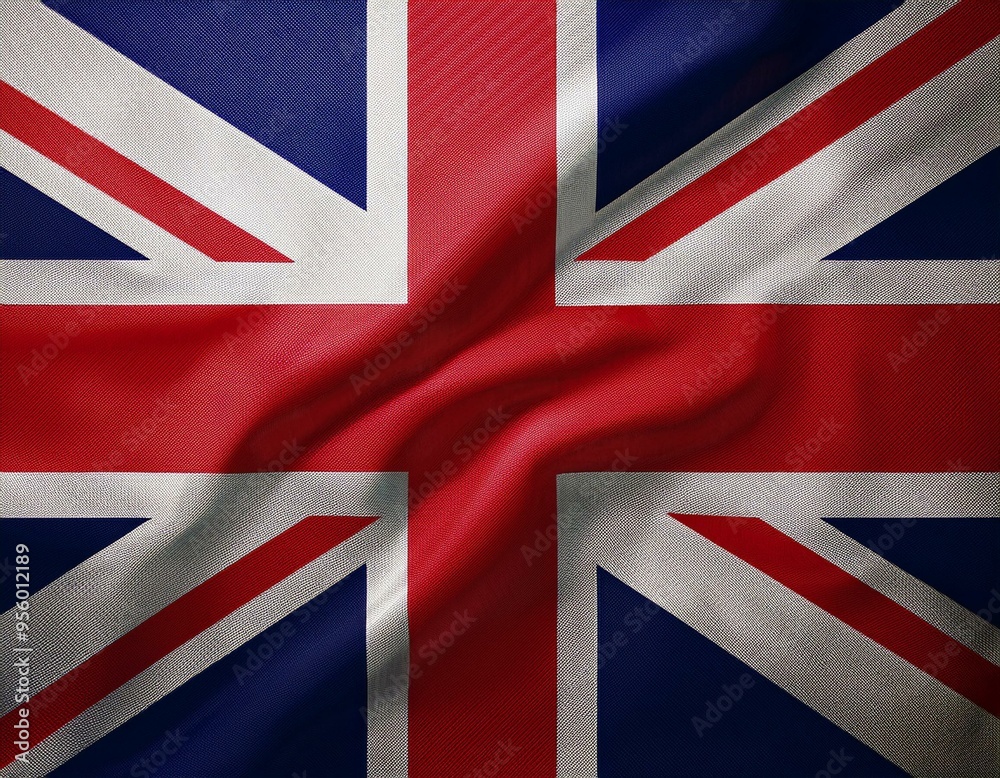 Fototapeta premium 3d illustration of fluttering flag of United Kingdom texture