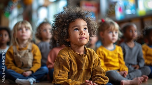 A group of small nursery school children 