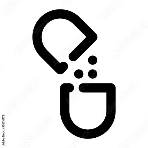 capsules, broken capsules, medicine, drugs, pharmacy ouline icon