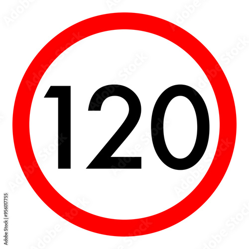 Speed limit 5 round road traffic icon flat design for project