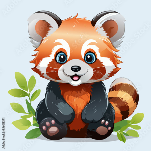 Red Panda Cute Small Cartoon Baby Animal Character
