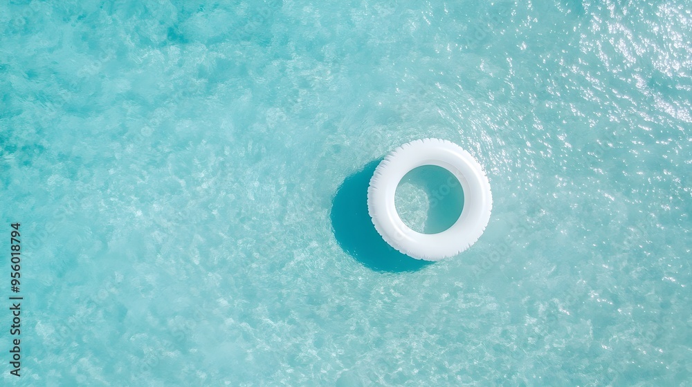 Inflatable Swan Ring Floating Peacefully in the Ocean Getaway Inflatable Swan Ring Floating Peacefully in the Ocean Getaway