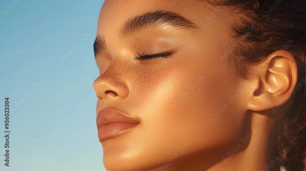 Serene Side Profile Bathed in Soft Natural Lighting Serene Side Profile Bathed in Soft Natural Lighting