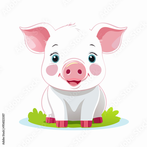 Pig Cute Small Cartoon Baby Animal Character
