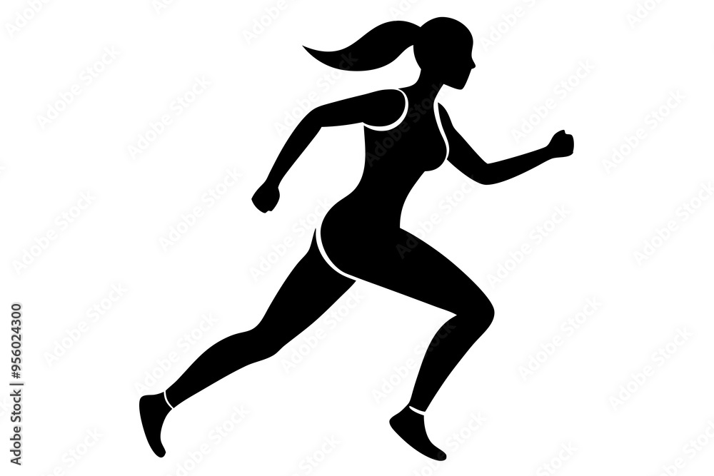running women side view of vector runner silhouette running women side view of vector runner silhouette