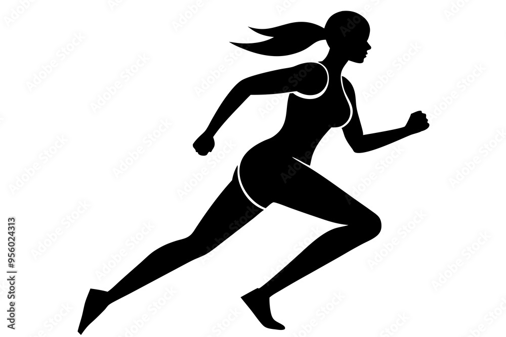 running women side view of vector runner silhouette running women side view of vector runner silhouette