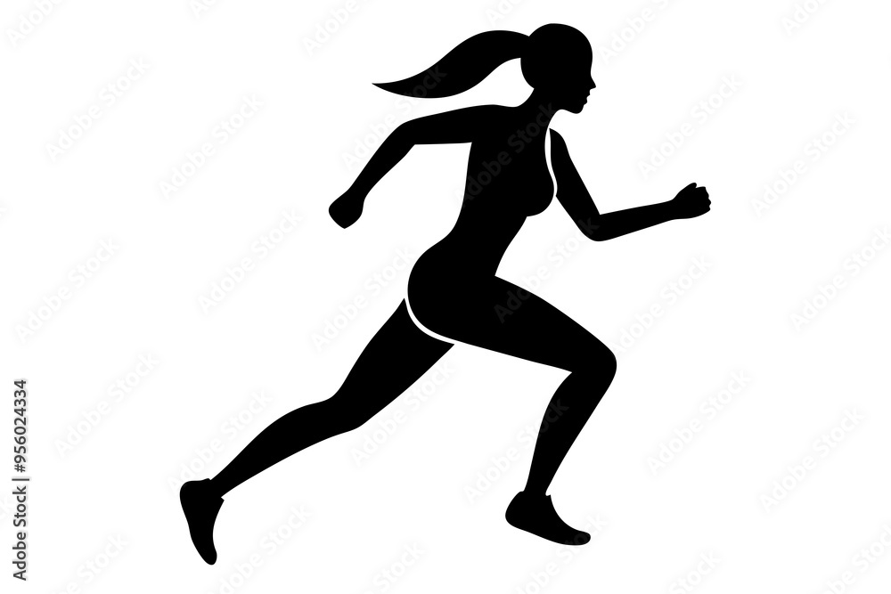running women side view of vector runner silhouette running women side view of vector runner silhouette