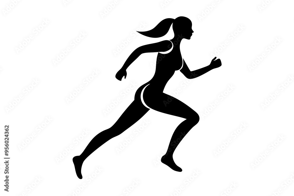 running women side view of vector runner silhouette running women side view of vector runner silhouette