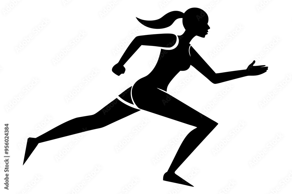 running women side view of vector runner silhouette running women side view of vector runner silhouette
