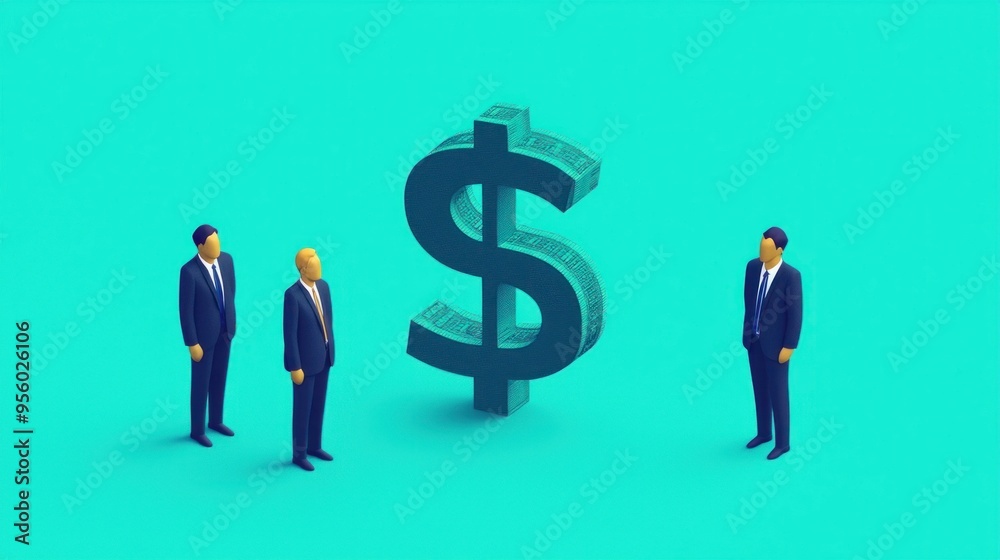 Businessmen and Dollar Sign. Businessmen and Dollar Sign.