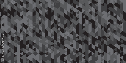 Abstract triangle black and gray style graphic polygon square gradient tile concept tile beautiful triangular retro web origami paper texture. 