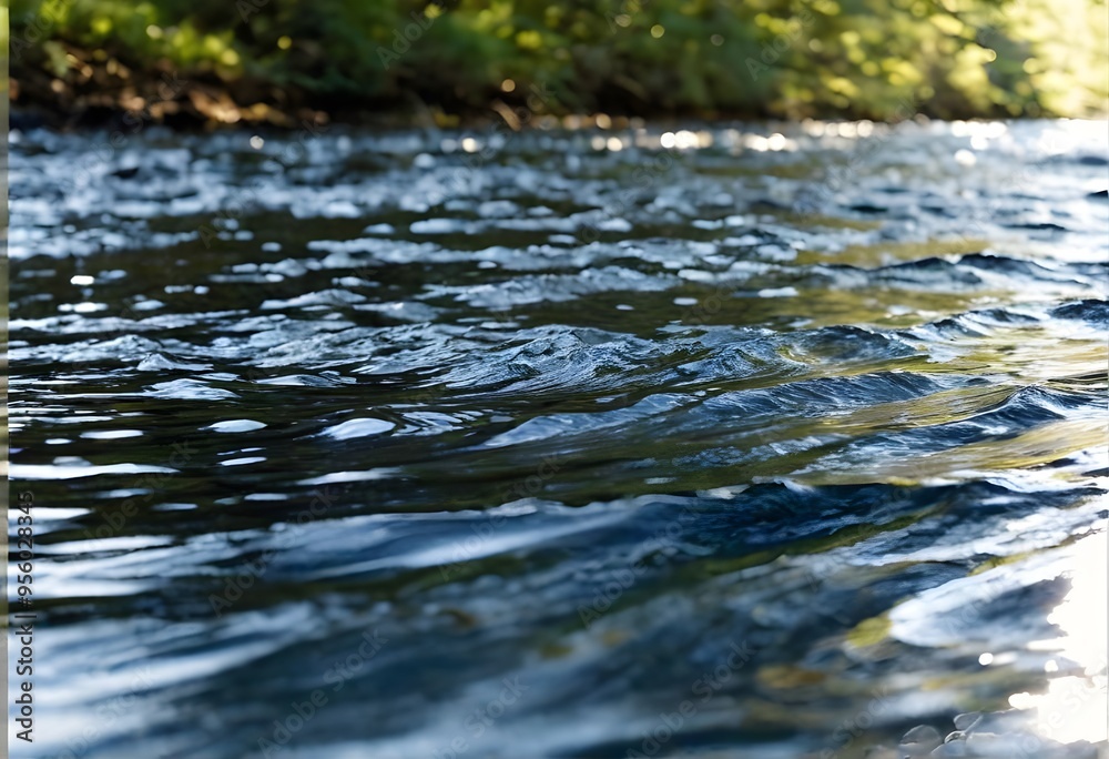 Fototapeta premium horizontal abstract shot of water surface in summer day. no people