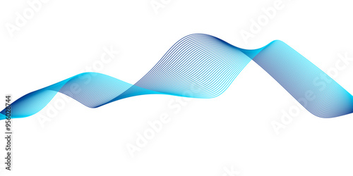 Glowing waveform frequency futuristic energy sound waves technology concept background. Abstract blue wave line vector business texture. Pattern line blend curve flow futuristic background.