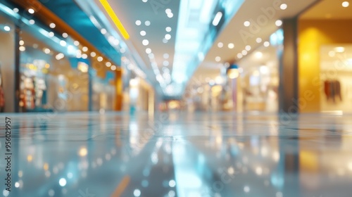 Abstract background of a shopping mall in 3D rendering with shallow depth of focus