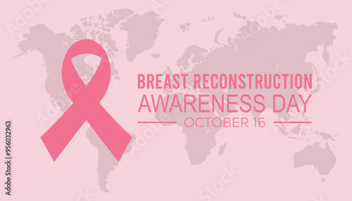 breast reconstruction awareness day is observed every year on October. Medical Healthcare Awareness concept. background, placard, banner template Vector illustration design.
