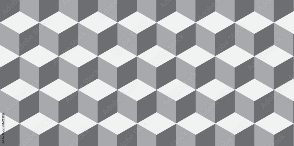 Seamless pattern block cube background. hexagon Cubes mosaic shape vector design. Minimal Abstract black and gray from cubes vector art design. Geometric tiles and mosaic creative stylish Seamless pattern block cube background. hexagon Cubes mosaic shape vector design. Minimal Abstract black and gray from cubes vector art design. Geometric tiles and mosaic creative stylish