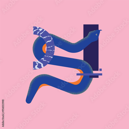 flat design of snake illustration