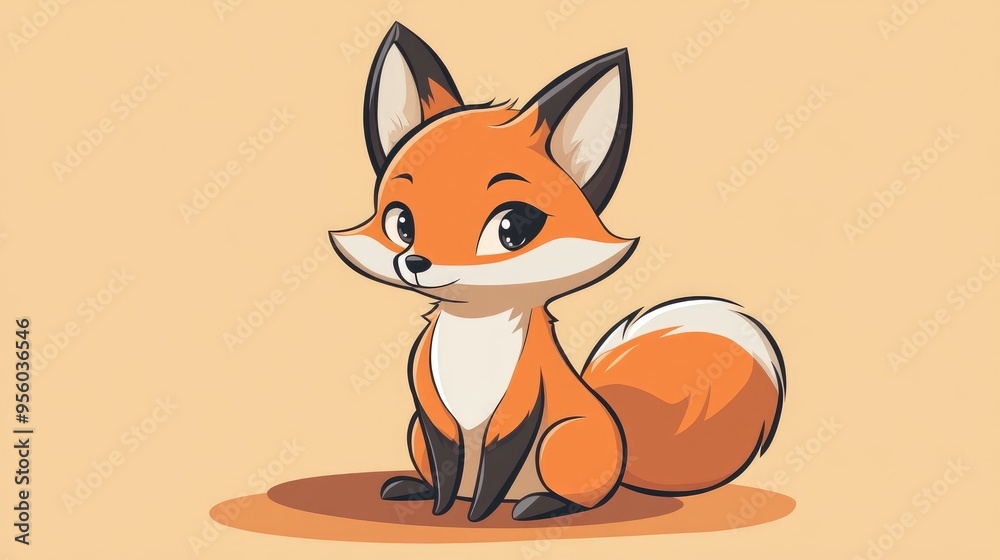 Obraz premium cartoon fox illustration