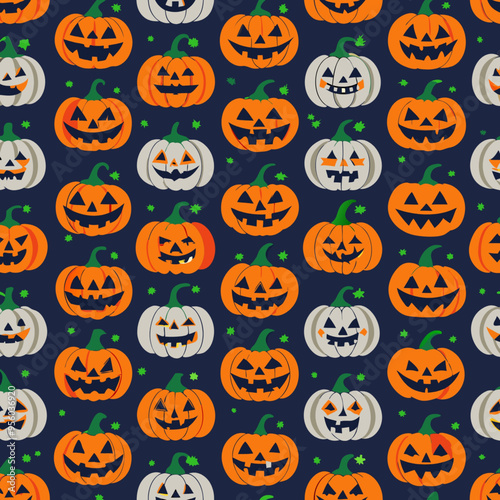 Halloween-Themed Pumpkin Pattern for Print-on-Demand T-Shirts and Seasonal Apparel