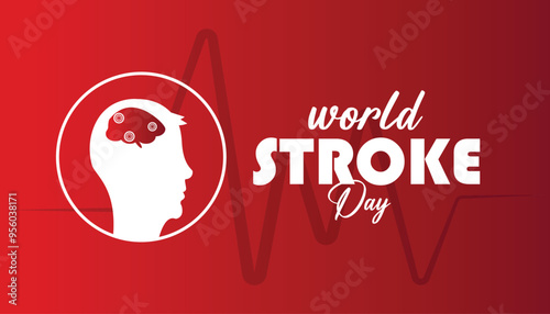 World Stroke Day is observed every year on October. Medical Healthcare Awareness concept. background, placard, banner template Vector illustration design.