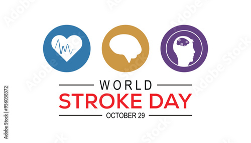 World Stroke Day is observed every year on October. Medical Healthcare Awareness concept. background, placard, banner template Vector illustration design.