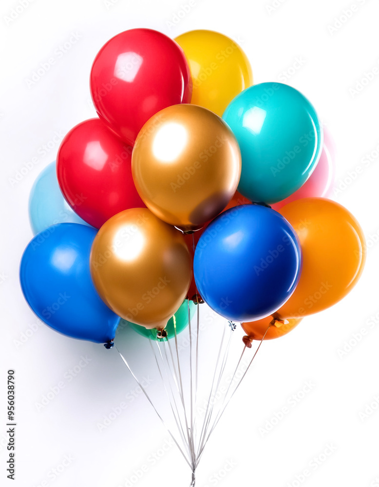 Bunch of bright balloons isolated on white background Bunch of bright balloons isolated on white background