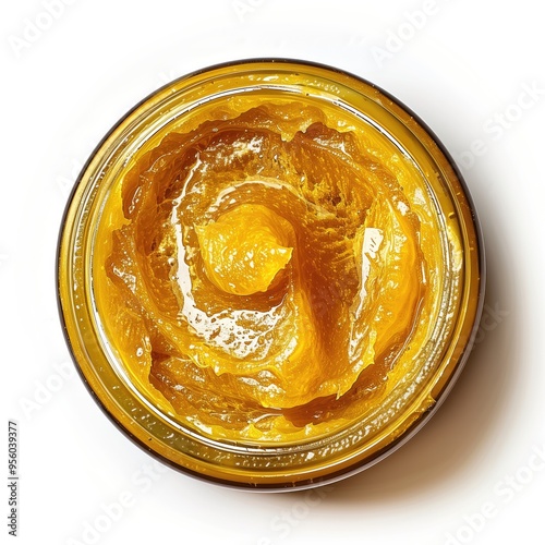 Close-Up of Cannabis THC CBD Extract Concentrate, Hemp Distillate Oil Budder Sauce Terpenes Isolated on White Background, Pure Organic Detail Macro for Marketing Business Online Shop