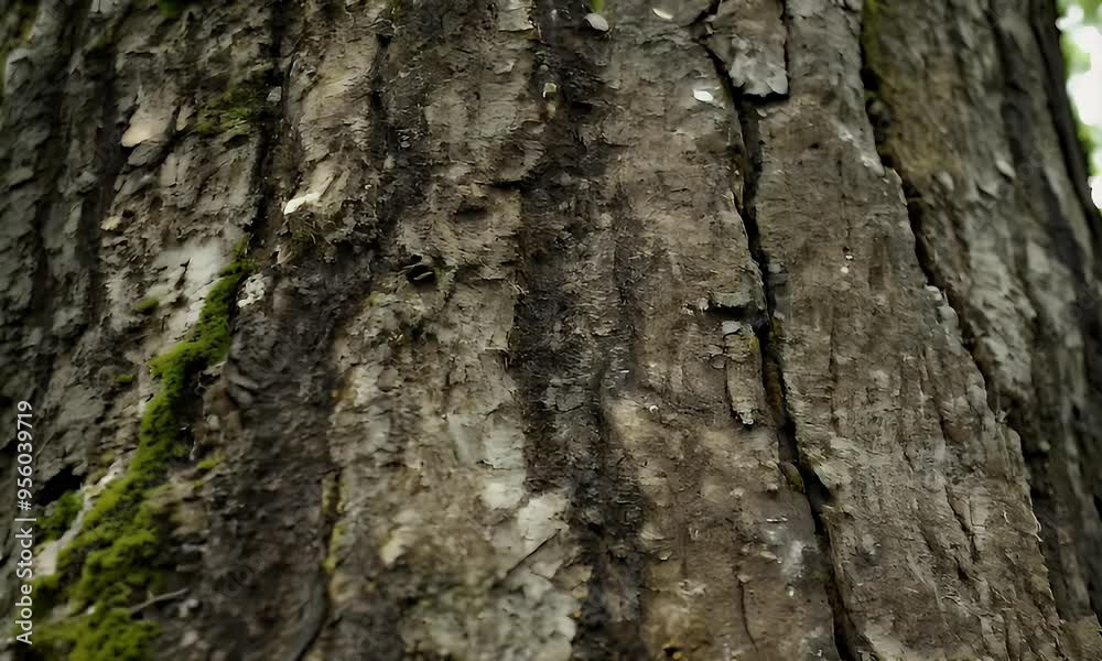 Close-Up of Tree Bark with Moss Close-Up of Tree Bark with Moss