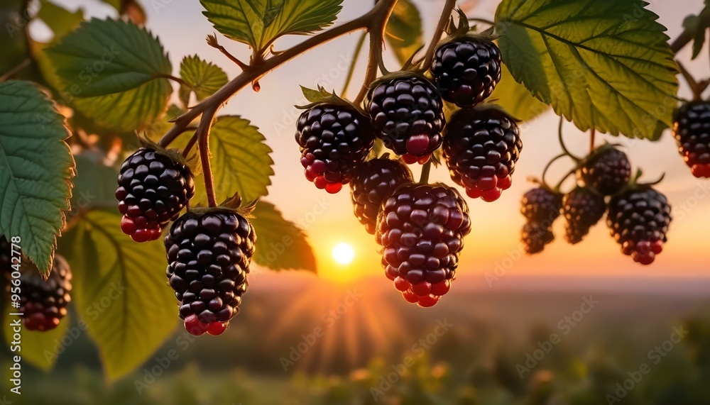 berries of a blackberry bush