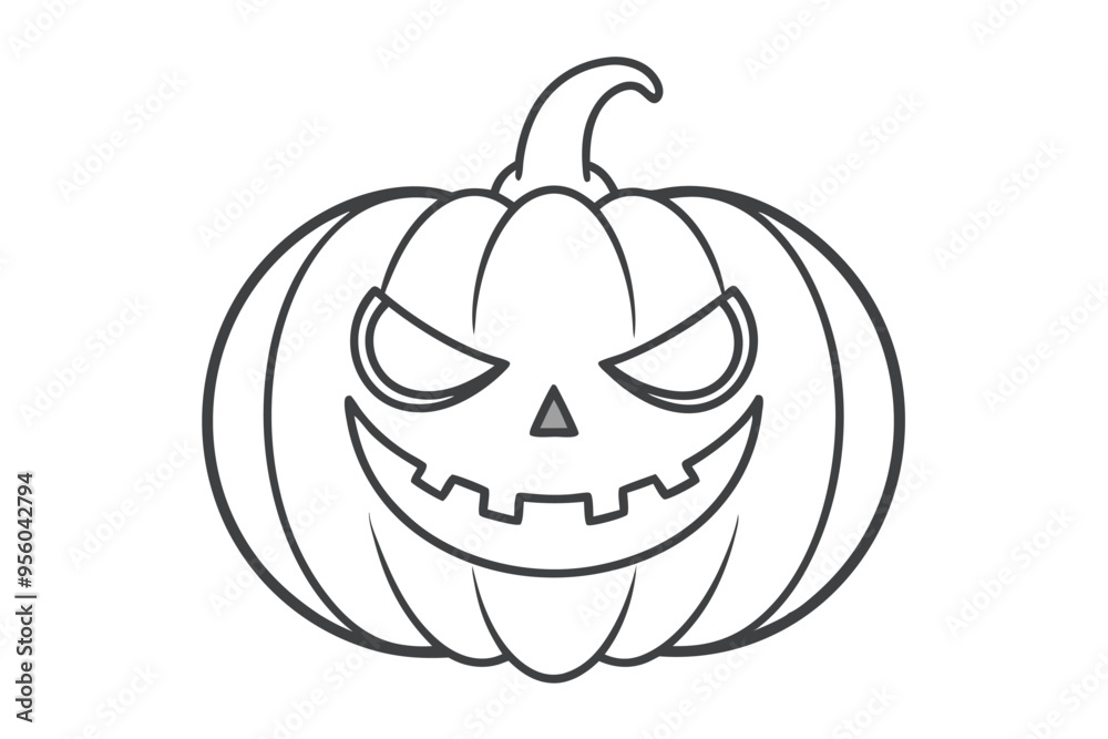 Halloween pumpkin line art vector illustration isolated on white background Halloween pumpkin line art vector illustration isolated on white background