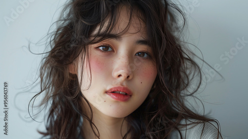 Adorable Japanese Woman in 20s: Beautiful Model Posing Realistically for Photo Shoot