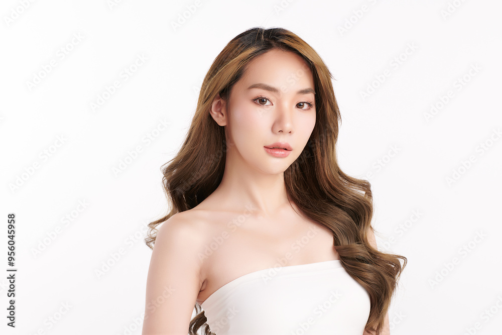 Beautiful young asian woman with clean fresh skin on white background, Face care, Facial treatment, Cosmetology, beauty and spa, Asian women portrait. Beautiful young asian woman with clean fresh skin on white background, Face care, Facial treatment, Cosmetology, beauty and spa, Asian women portrait.