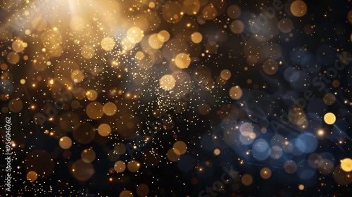 golden bokeh blurred light abstract background magic concept