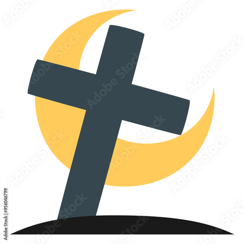 grave flat icon