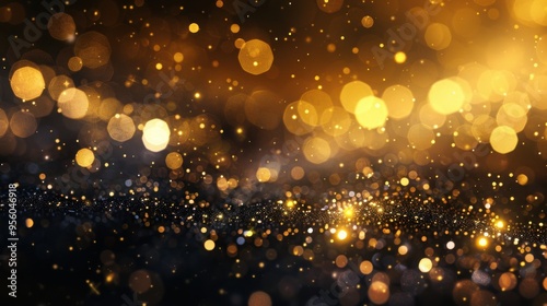 golden bokeh blurred light abstract background magic concept