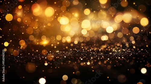 golden bokeh blurred light abstract background magic concept