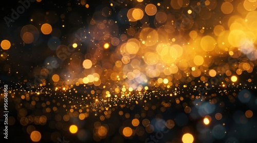 golden bokeh blurred light abstract background magic concept