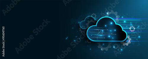 technology background picture Cloud information system and network board