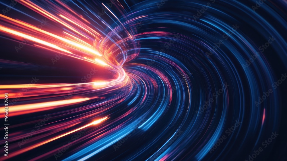 Abstract Light Trails in a Swirling Vortex Abstract Light Trails in a Swirling Vortex