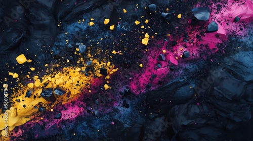 Dynamic Abstract Art with Vibrant Colors and Textures