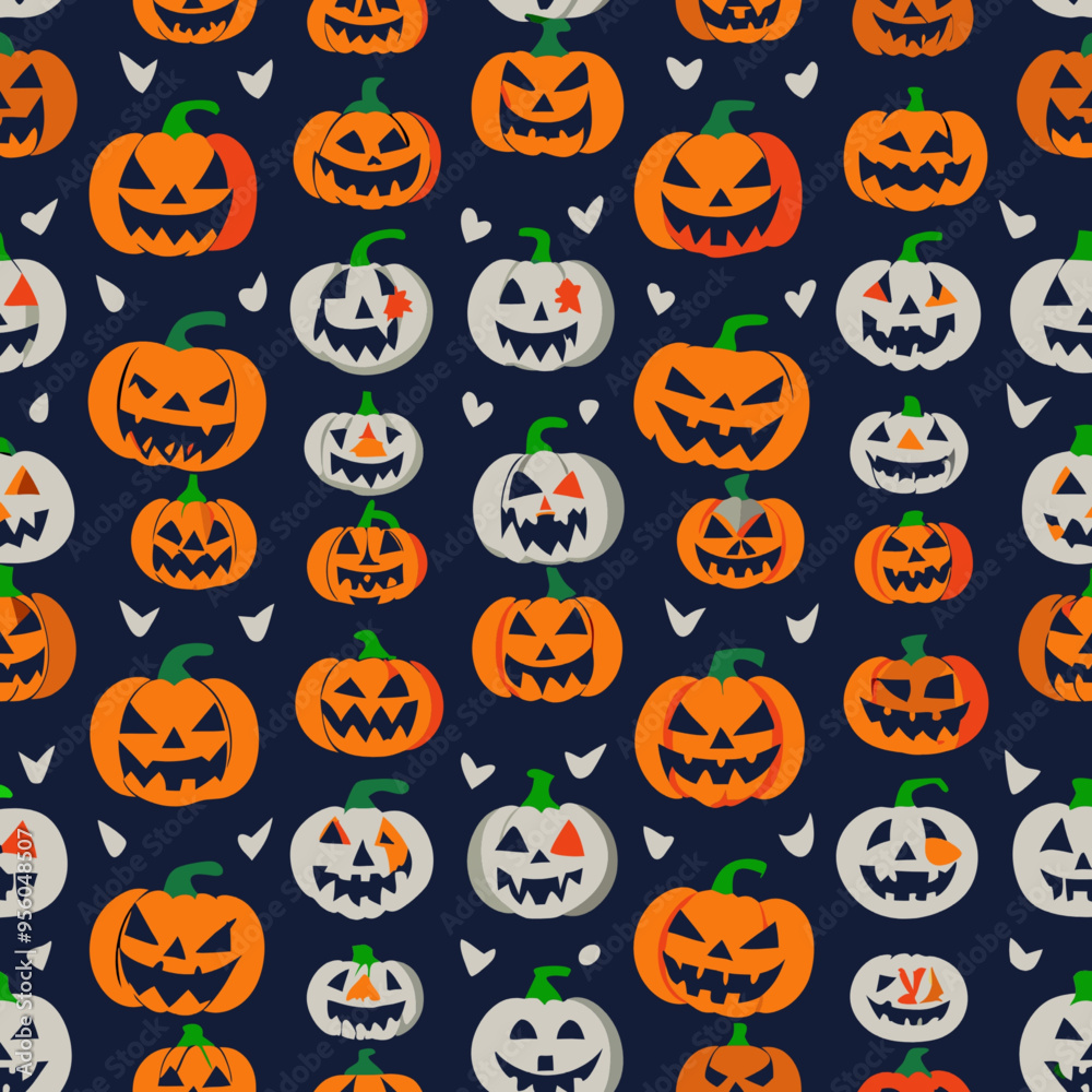 Halloween-Themed Pumpkin Pattern for Print-on-Demand T-Shirts and Seasonal Apparel Halloween-Themed Pumpkin Pattern for Print-on-Demand T-Shirts and Seasonal Apparel