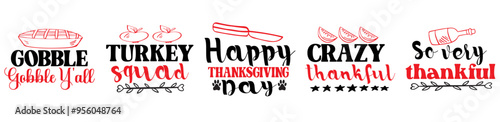 Classic Thanksgiving Bundle Calligraphy, Invitation Collection Vector Illustration for Motion Graphics, Postcard, Printable
