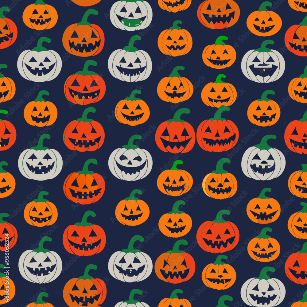 Halloween-Themed Pumpkin Pattern for Print-on-Demand T-Shirts and Seasonal Apparel Halloween-Themed Pumpkin Pattern for Print-on-Demand T-Shirts and Seasonal Apparel