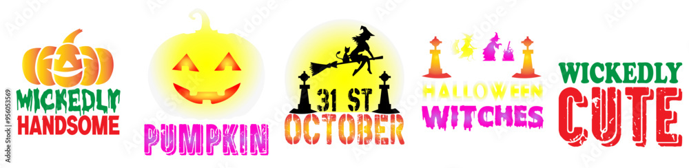 Modern Halloween Tshirt Design Bundle Labels And Badges, Invitation Set Vector Illustration for Holiday Cards, Presentation, Flyer Modern Halloween Tshirt Design Bundle Labels And Badges, Invitation Set Vector Illustration for Holiday Cards, Presentation, Flyer