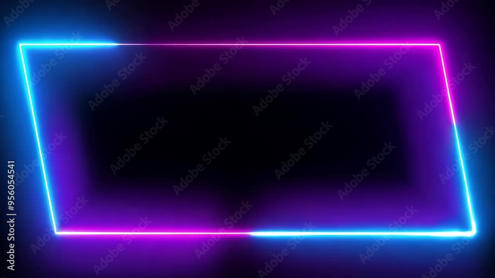 A striking digital frame with a glowing geometric outline in vibrant neon colors. top glows blue and the bottom radiates pink against a deep black background, perfect for modern visuals. A striking digital frame with a glowing geometric outline in vibrant neon colors. top glows blue and the bottom radiates pink against a deep black background, perfect for modern visuals.