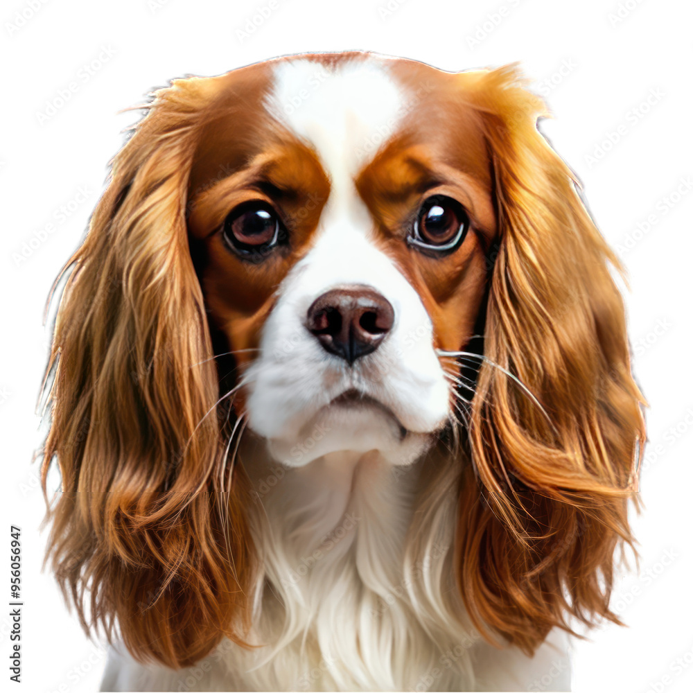 Naklejka premium Cavalier King Charles spaniel portrait isolated on transparent background
