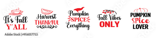 Decorative Fall Bundle Invitation, Labels And Badges Bundle Vector Illustration for Infographic, Advertising, Icon